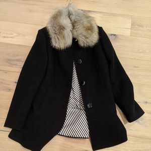 XS Kate Spade Faux Fur Collar Parka